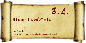 Bider Lavínia névjegykártya